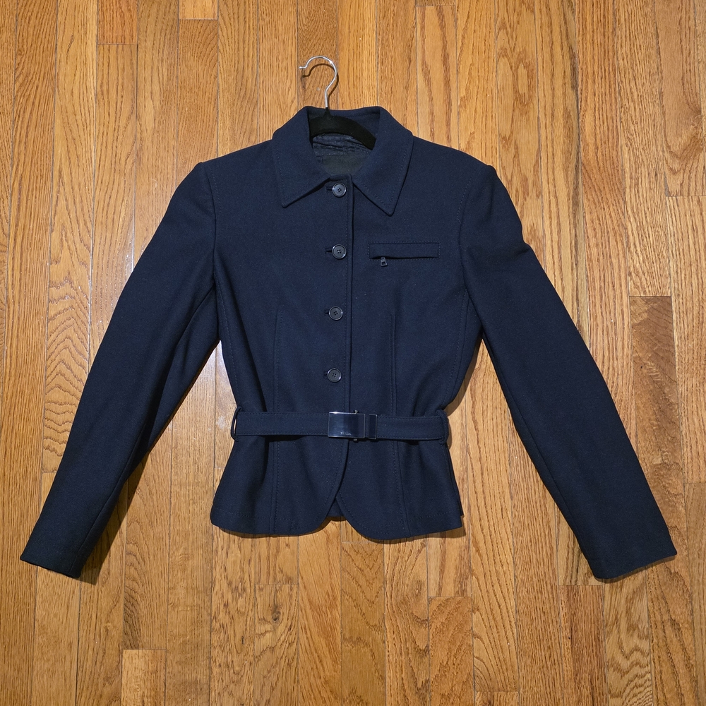 Prada Navy Belted Blazer